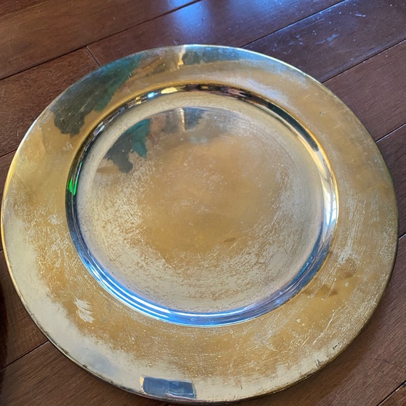 Set of 2 Brass Charger Plates-Vintage 11 3/4” India - Picture 6 of 12